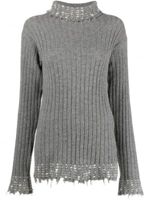 Плетен пуловер Marni сиво