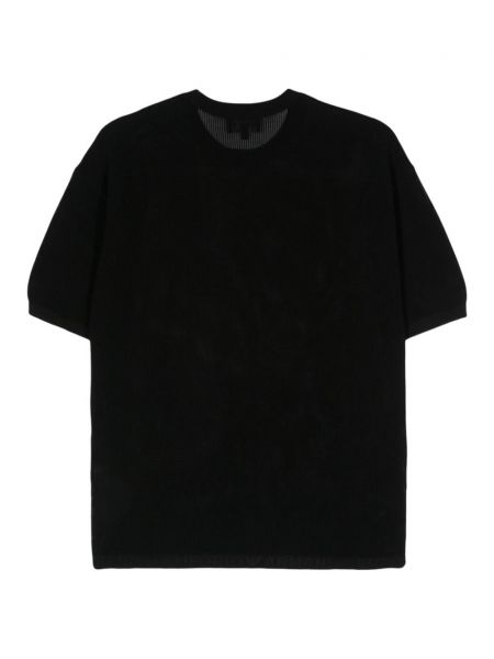 T-shirt en tricot ajouré Emporio Armani noir