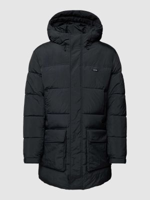 Pikowana kurtka puchowa z kapturem na zamek Calvin Klein czarna