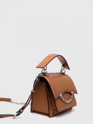 Кожаная сумка через плечо Karl Lagerfeld коричневая