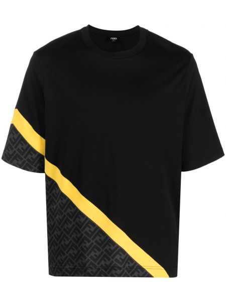 T-shirt en coton à imprimé Fendi noir