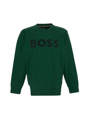 Casual sweatshirt mit rundhalsausschnitt Hugo Boss grün