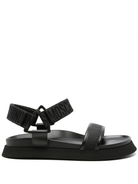 Sandale s printom Moschino crna