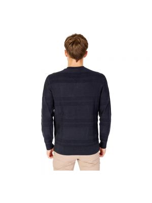 Sweter z długim rękawem z okrągłym dekoltem Armani Exchange niebieski
