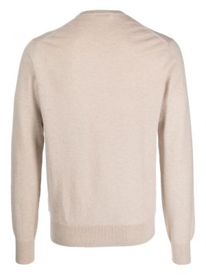 Sweter z kaszmiru z okrągłym dekoltem Cruciani beżowy