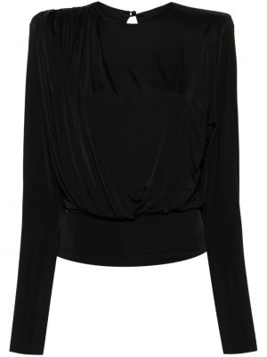 Bluza z draperijo Alexandre Vauthier črna