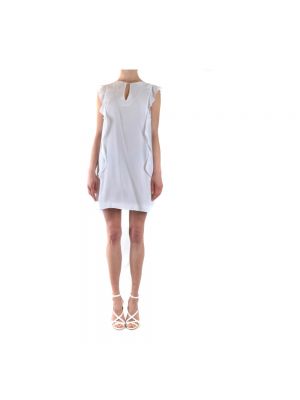 Dzianinowa sukienka koszulowa Dondup biała