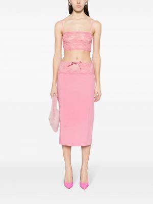 Krajkové pouzdrová sukně Blumarine růžové