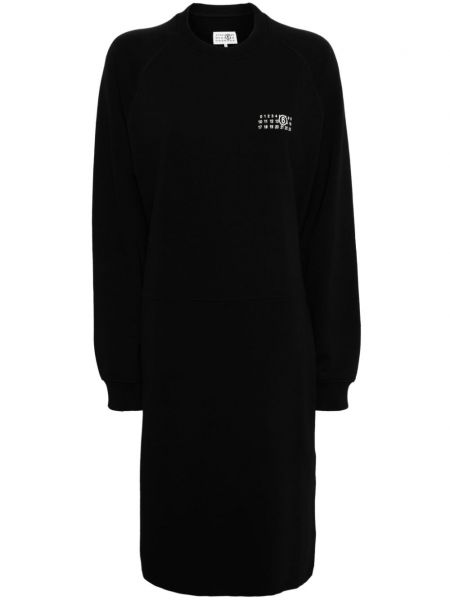 Πλεκτή βαμβακερή φόρεμα Mm6 Maison Margiela μαύρο