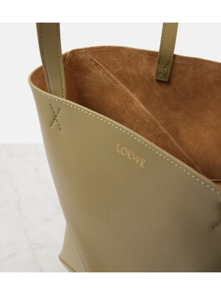 Deri alışveriş çantası Loewe yeşil