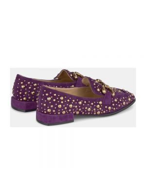 Loafers de cuero con tachuelas Alma En Pena violeta