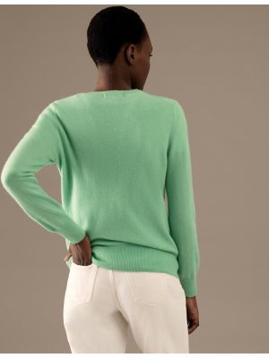 Kašmírový svetr Marks & Spencer zelený