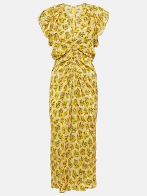 Květinové midi šaty Isabel Marant žluté
