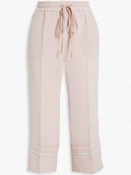 Укороченные брюки прямого кроя из крепа Redvalentino, пастельно-розовый