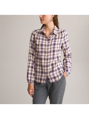 Camisa a cuadros manga larga Anne Weyburn violeta