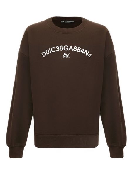 Хлопковый свитшот Dolce & Gabbana коричневый