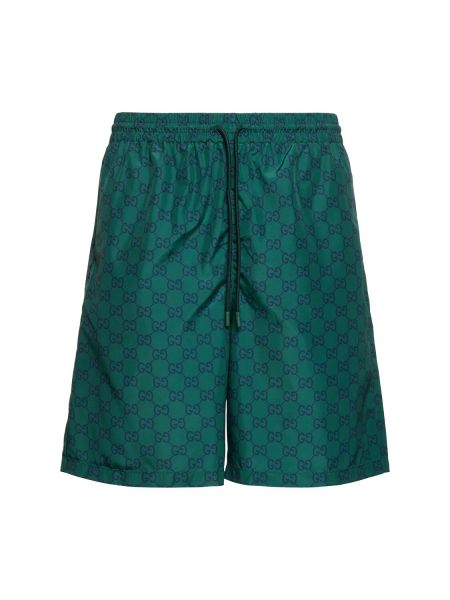 Pantaloncini di nylon Gucci verde