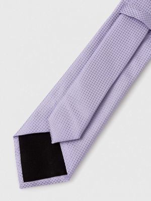 Jedwabny krawat Boss fioletowy