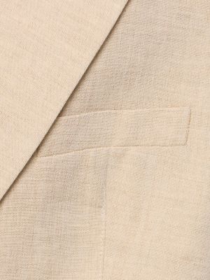 Blazer di lana di lino Jacquemus beige