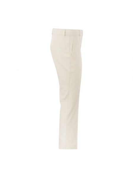 Pantalones rectos ajustados de algodón plisados Sportmax beige