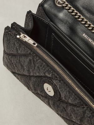 Καπιτονέ βαμβακερή τσάντα ώμου Balenciaga μαύρο