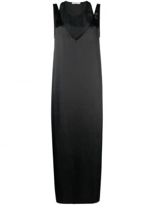 Svilena midi haljina Gauchere crna