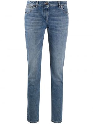 Straight leg jeans a vita alta Brunello Cucinelli blu
