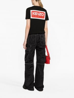 Bavlněné tričko s potiskem Kenzo černé