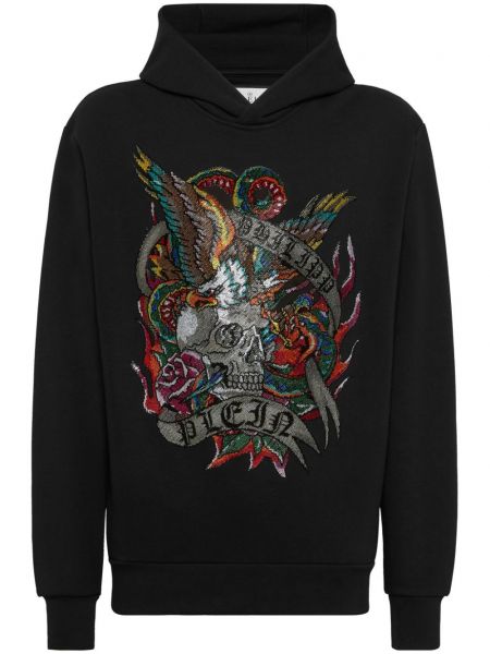 Dugi sweatshirt s kristalima Philipp Plein crna