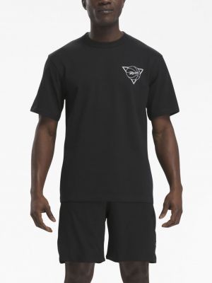 T-shirt aus baumwoll mit print Reebok schwarz