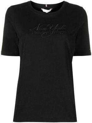 Тениска бродирана Tommy Hilfiger черно