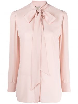 Копринена блуза Gucci розово