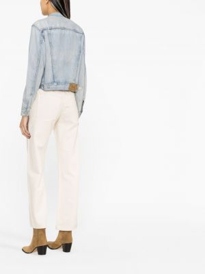 Leder jeansjacke mit stickerei mit geknöpfter Polo Ralph Lauren