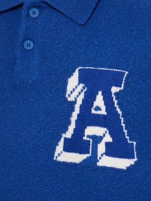 Polo di cotone in maglia Axel Arigato blu