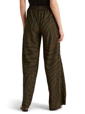 Широкие брюки с принтом из крепа с принтом зебра Lauren Ralph Lauren коричневые