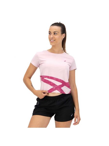 Тигровая футболка с коротким рукавом Asics розовая