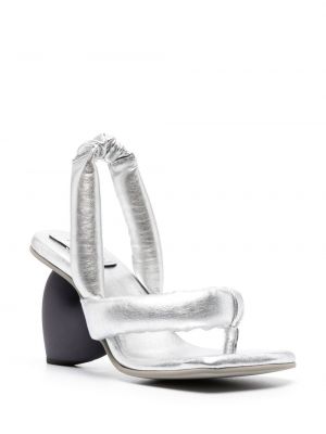 Sandály na podpatku se srdcovým vzorem Yume Yume stříbrné