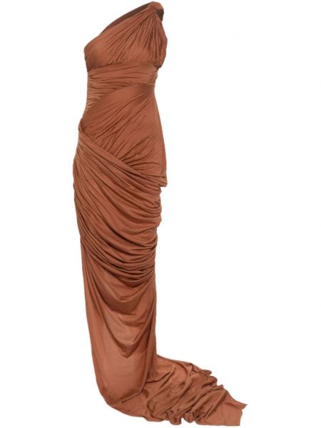 Drapované večerné šaty Rick Owens hnedá