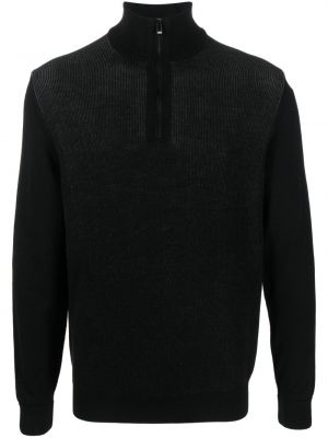 Пуловер с цип Boss черно