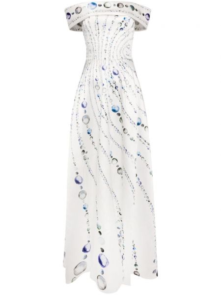 Ίσιο φόρεμα με σχέδιο Saiid Kobeisy λευκό