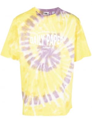 Camiseta con estampado tie dye Daily Paper amarillo