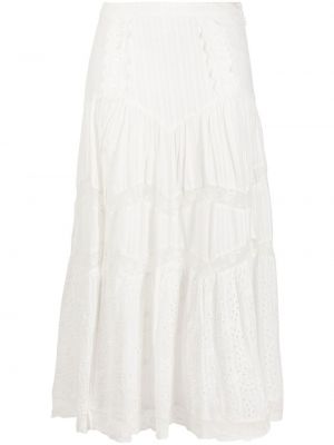Μίντι φόρεμα με δαντέλα Loveshackfancy λευκό