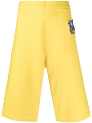Pantalones cortos deportivos con bordado Moschino amarillo