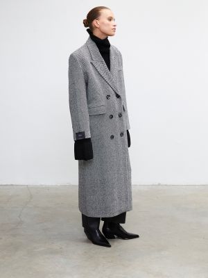 Palton de lână cu model herringbone Vatkali