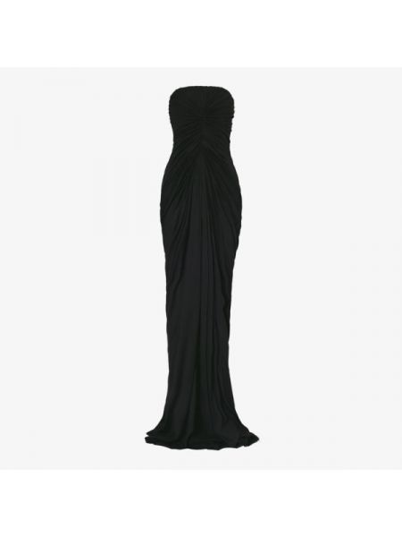 Хлопковое приталенное длинное платье Rick Owens черное