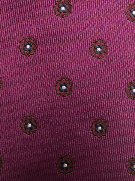Corbata de seda de flores con estampado Barba rosa