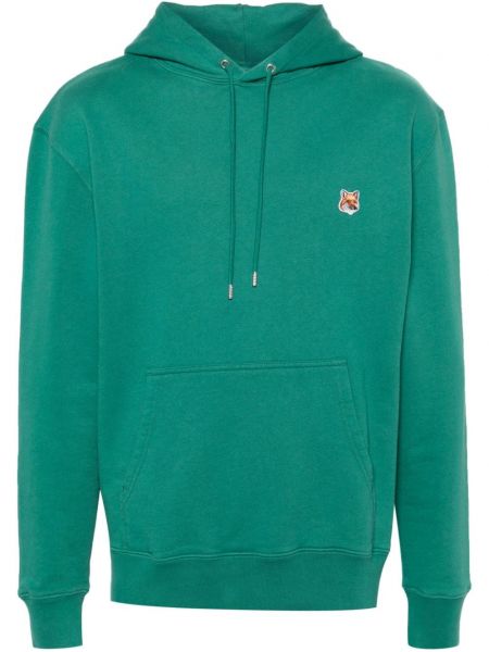 Pamučna hoodie s kapuljačom Maison Kitsuné zelena