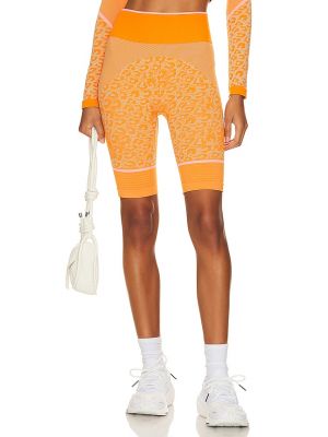 Pantaloncini da ciclista con motivo a stelle Adidas By Stella Mccartney arancione
