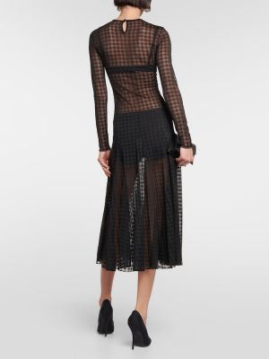 Čipkované midi šaty Ami Paris čierna
