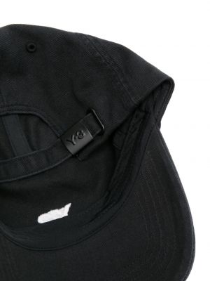 Haftowana czapka z daszkiem bawełniana Y-3 czarna